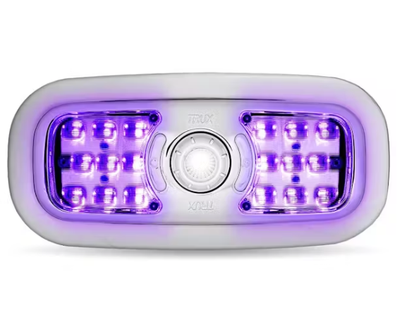 Chrome Peterbilt 300 Series 7-Color LED Interior Projector Map and Reading Auxiliary Light - The New Vernon Truck Wash