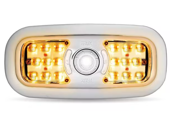 Chrome Peterbilt 300 Series 7-Color LED Interior Projector Map and Reading Auxiliary Light - The New Vernon Truck Wash
