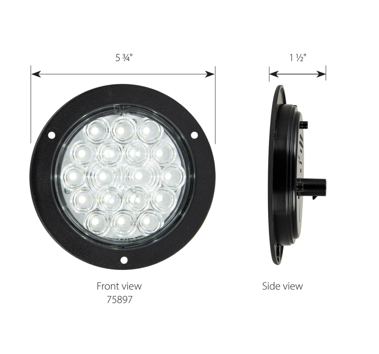 Grand General 4" Fleet White 18 LED Light with Black Flange – Older Packaging Discount - The New Vernon Truck Wash