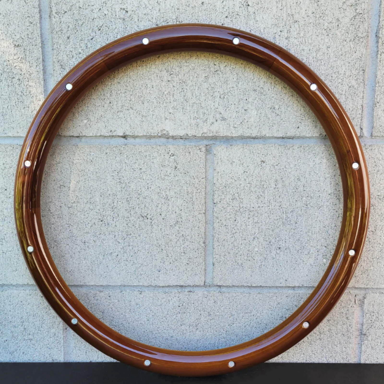 Forever Sharp 18 Inch Half Wrap Steering Wheel Cover Replacement | Dark Wood with Rivets | Forever Sharp