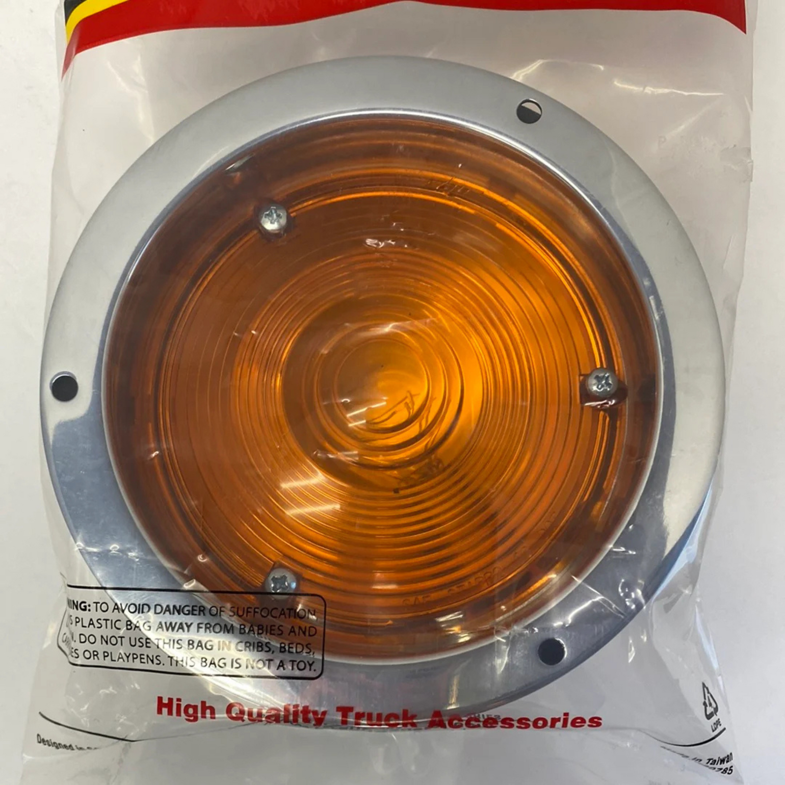 Flange Mount Light with Chrome Die Cast Housing | 4" | Amber | Grand General