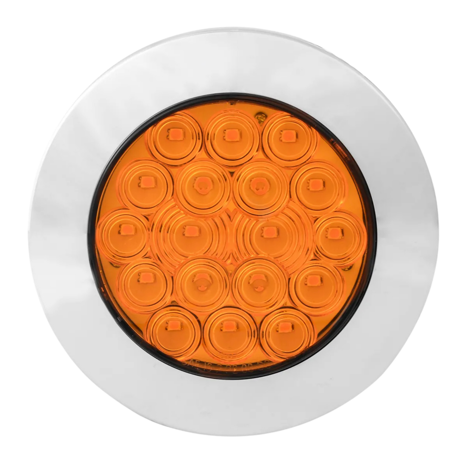 Fleet Flange Mount LED Light with Chrome Bezel | 4" | Amber/Amber | Grand General