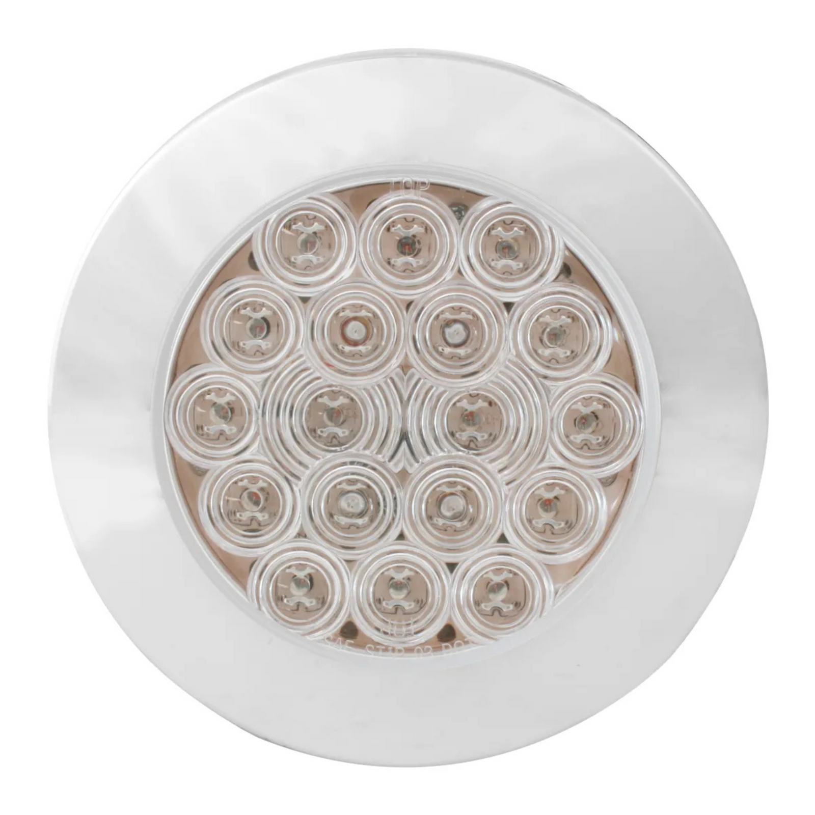 Fleet Flange Mount LED Light with Chrome Bezel | 4" | Amber/Clear | Grand General