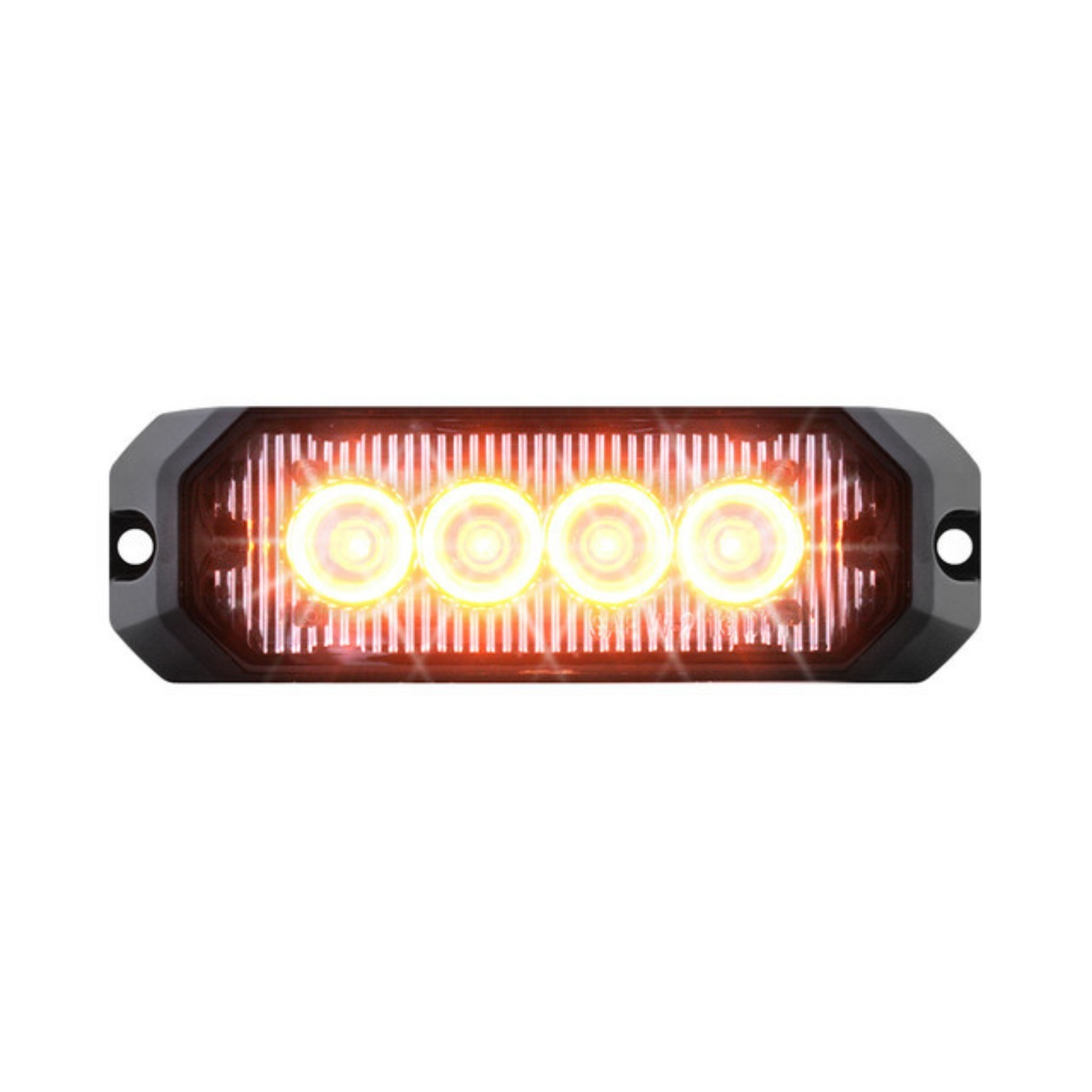 LED Strobe Light 4" | Sealed Lens with Aluminum Housing | Amber/Clear | Grand General