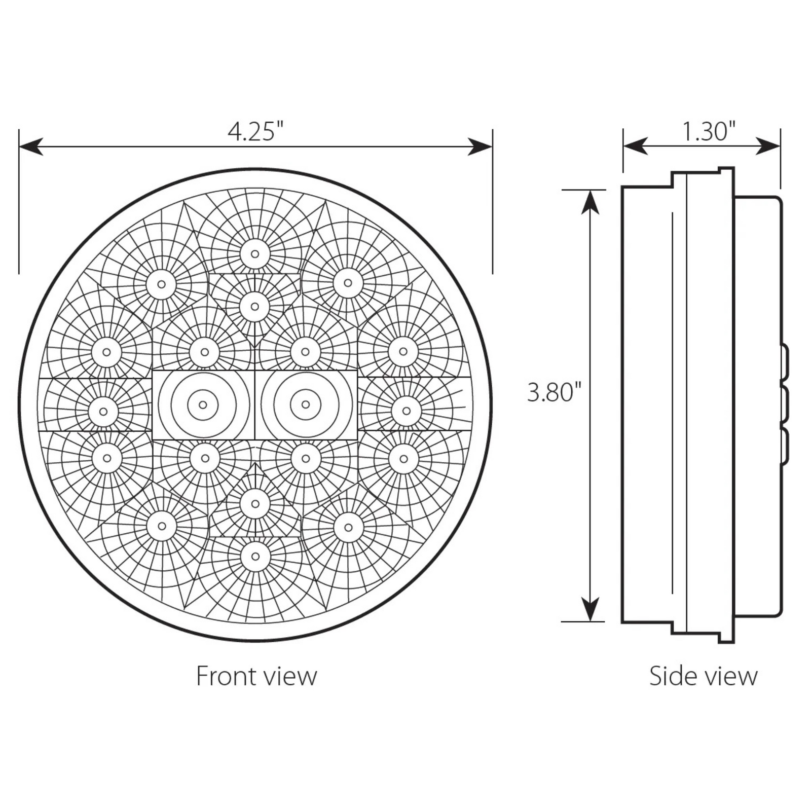 4" Spyder LED Light with Stainless Steel Flange Mount Bezel | Grand General