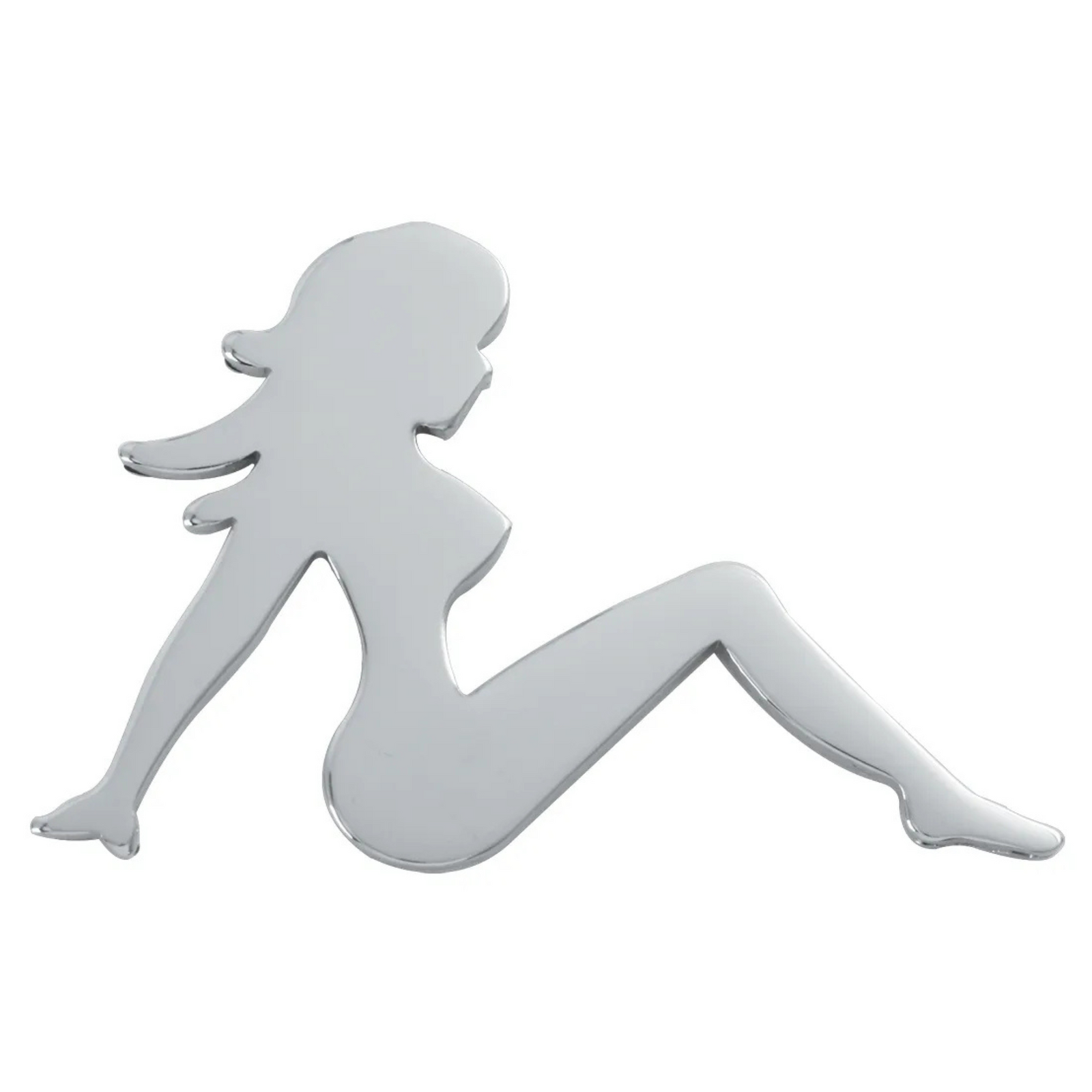 Chrome Sitting Nude Lady | 6x4 | With Adhesive | Right Hand Side | Grand General