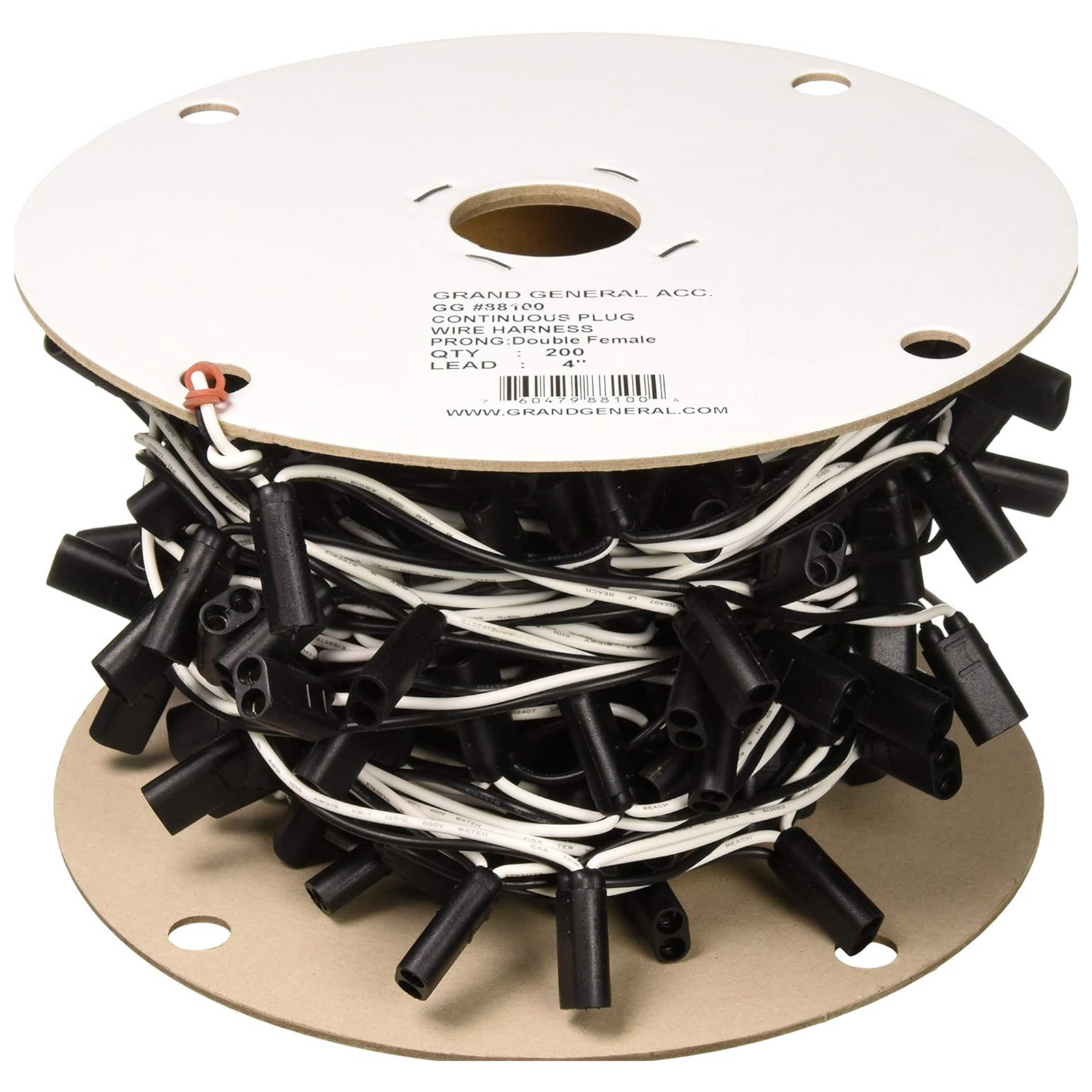 Continuous Plug Wire Harness with Double Female Prong 4" | Grand General