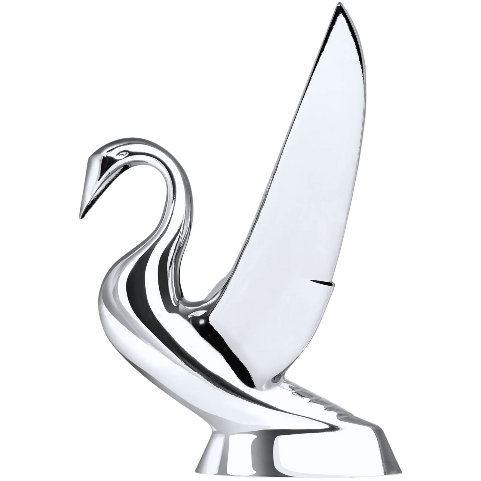 Deluxe Swan Hood Ornament with Vintage Style Wings | Chrome Deluxe | Grand General