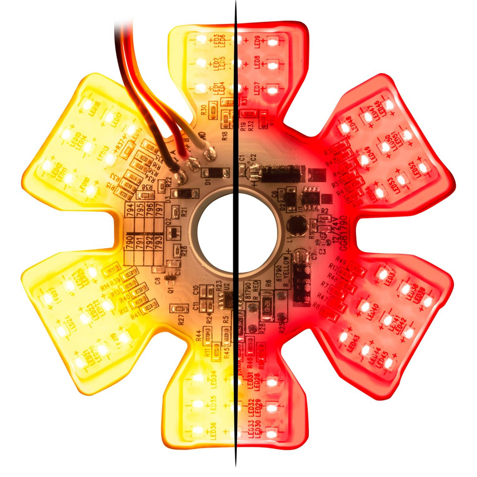 Dual Color Ultra Thin Hex Air Cleaner Light | Amber/Red | Grand General