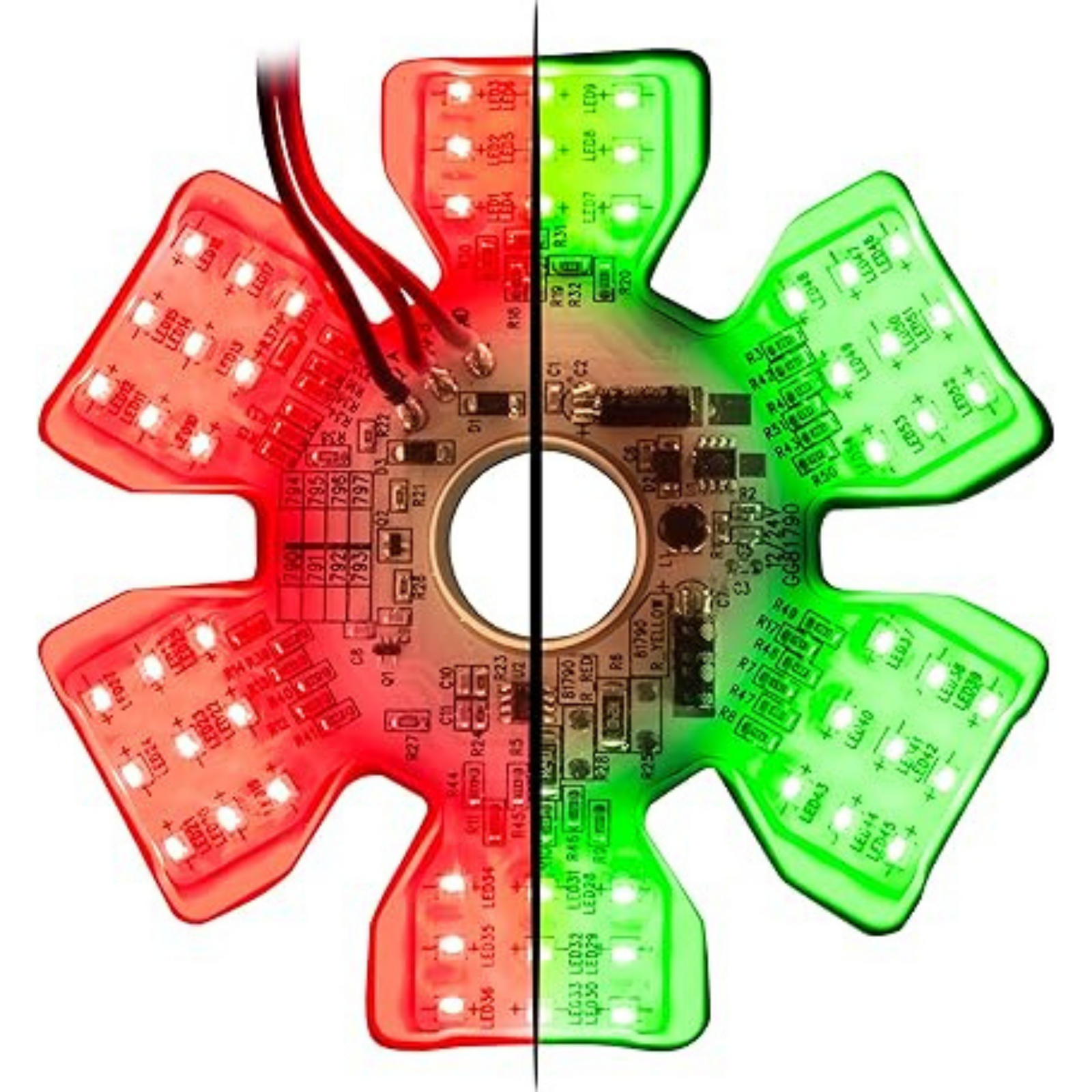 Dual Color Ultra Thin Hex Air Cleaner Light | Red/Green | Grand General
