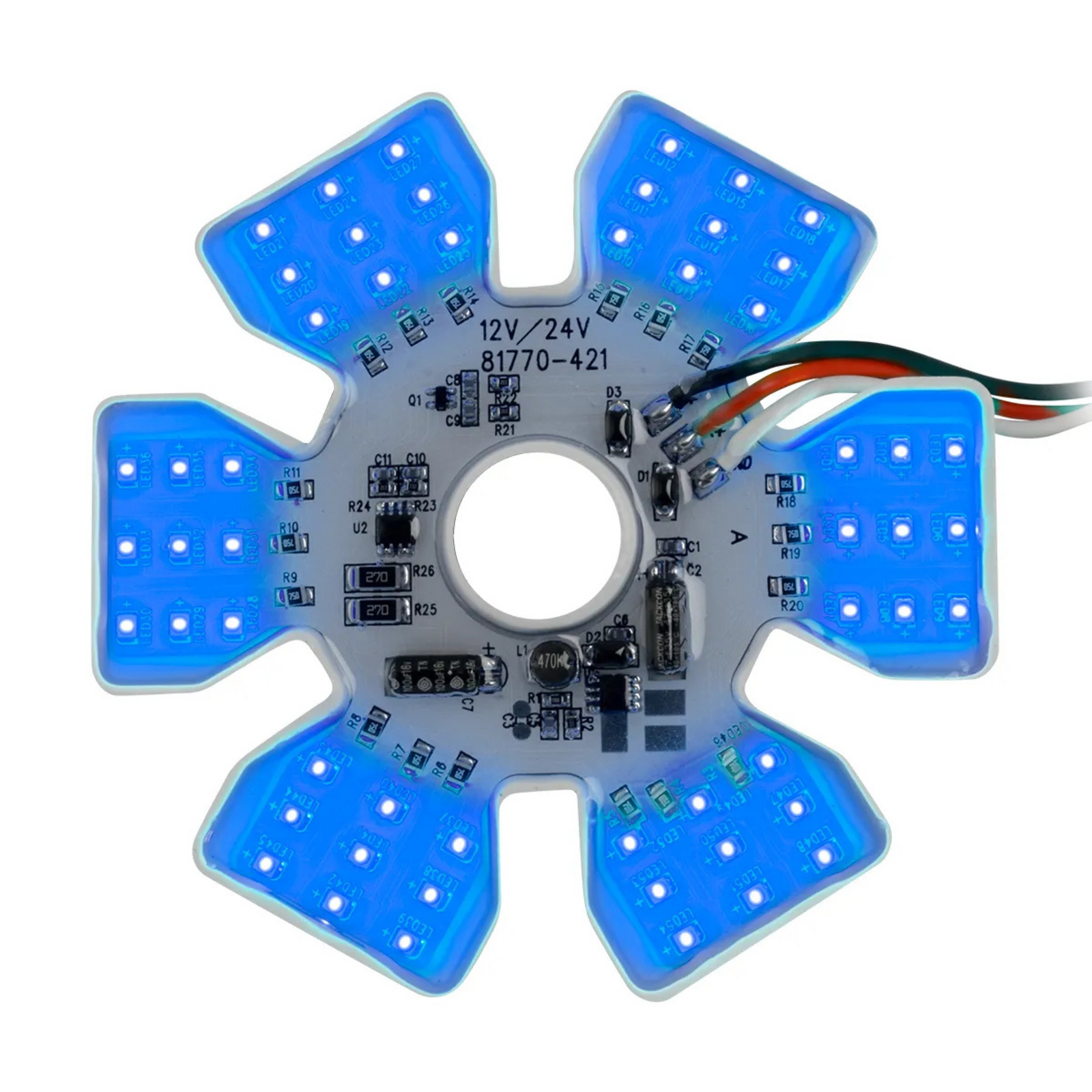 Ultra Thin Hex Air Cleaner LED Light | Blue | Grand General