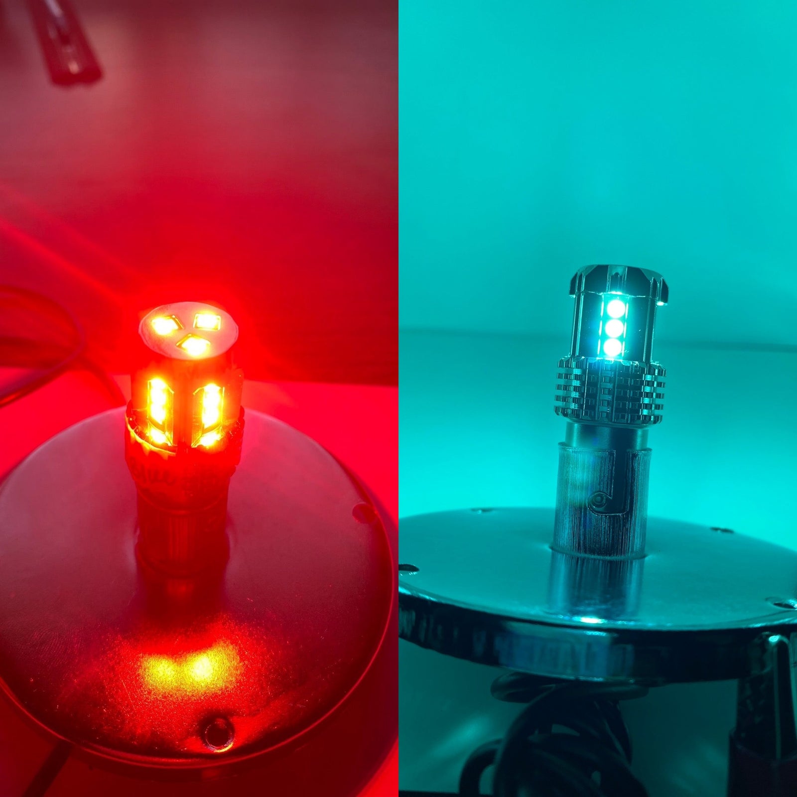 3157 Dual Color LED Bulb Red Cyan | JML Kustoms