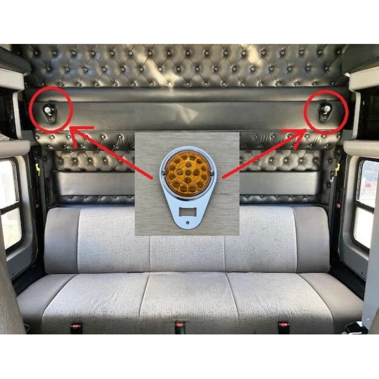 Kenworth Teardrop Dome Light Plate with Watermelon Cutout and OE Switch Hole | JML Kustoms