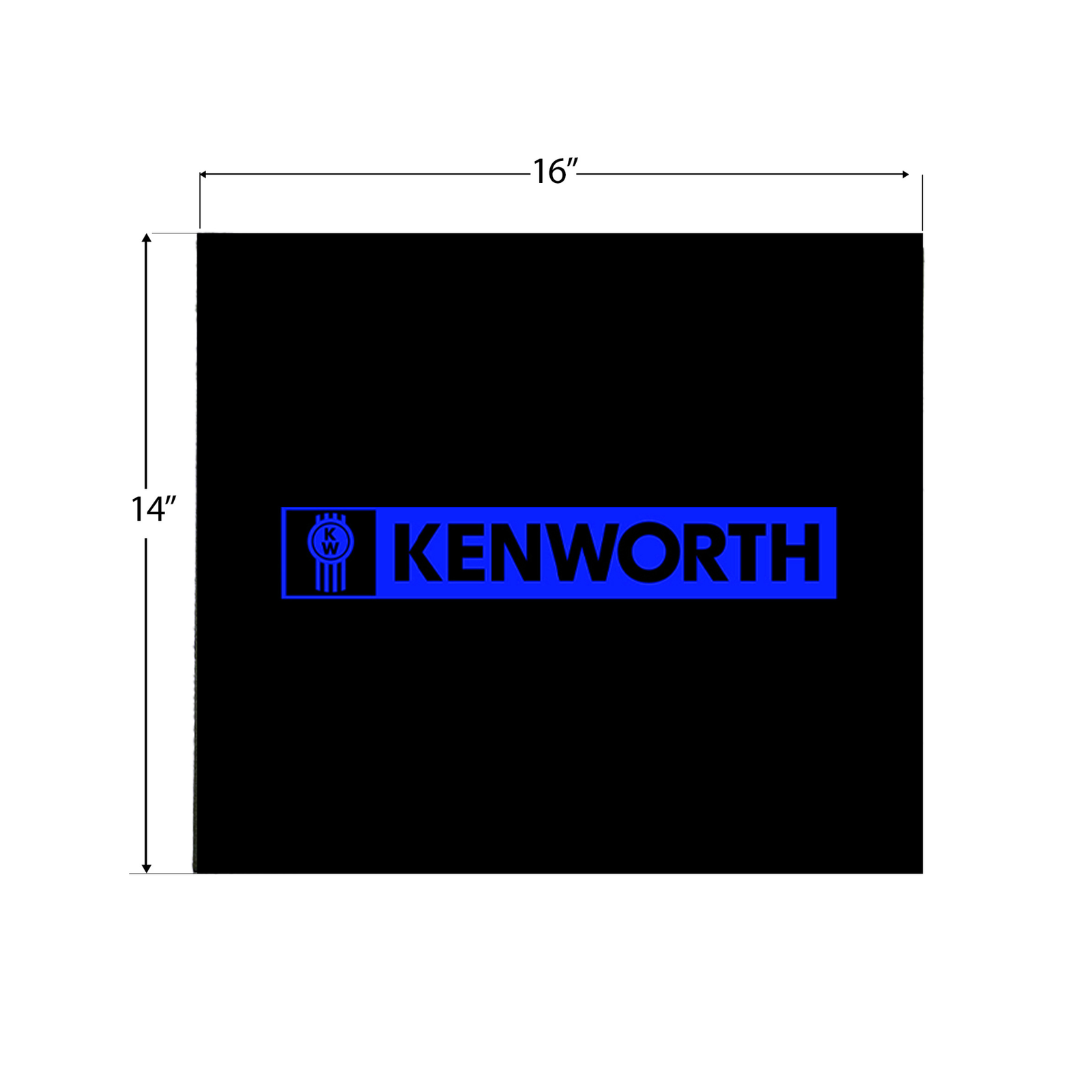 Kenworth Mud Flap 16 x 14 Matte Blue | National Truck Parts