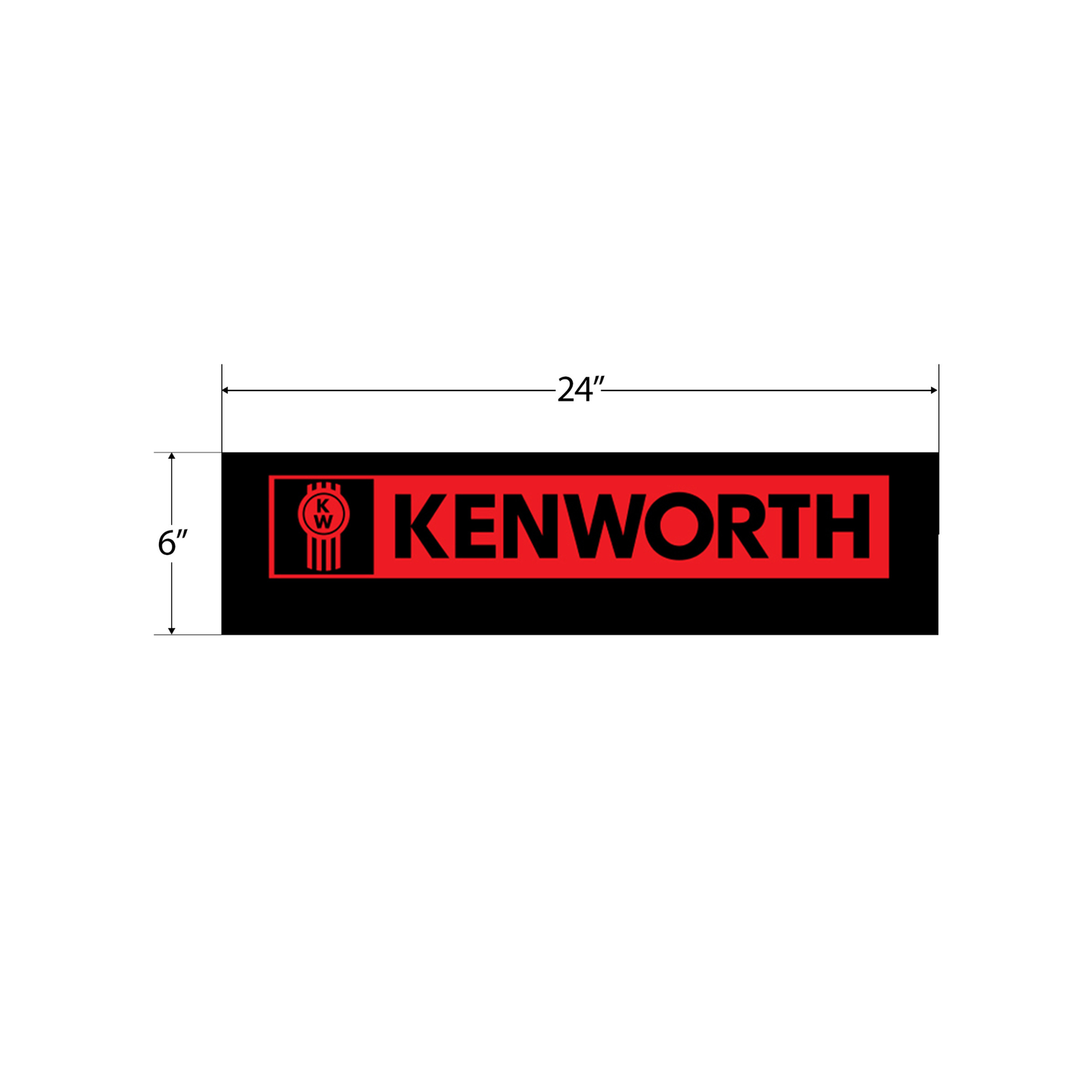 Kenworth Mud Flap 24 x 6 Matte Red | National Truck Parts