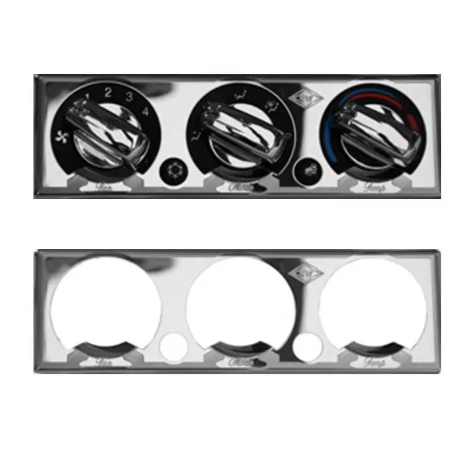 A/C and Heater Control Plate | Stainless Steel Engraved Dash Panel Trim | Rockwood