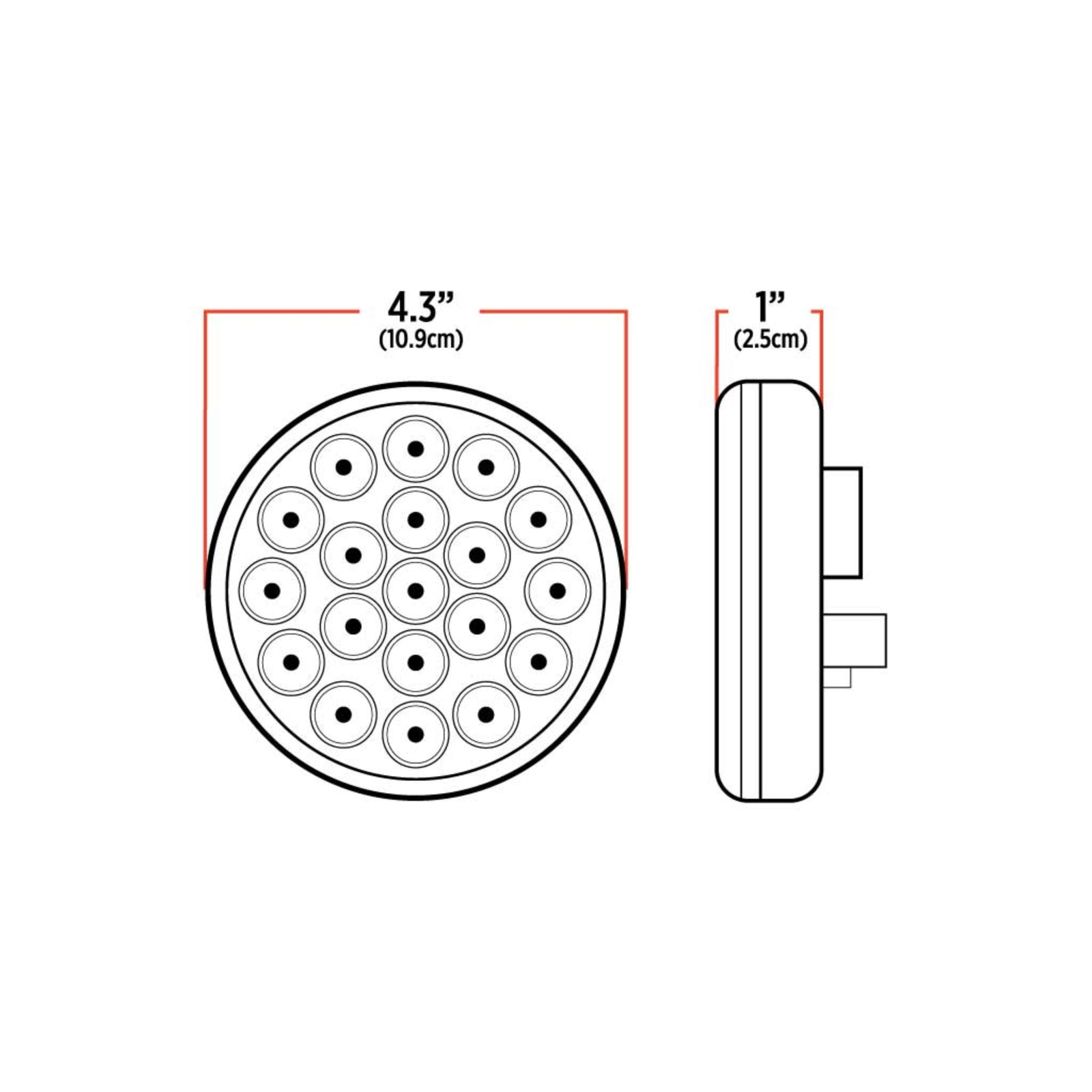 4 Inch Round Dual Revolution Stop Tail Turn Combo LED Light | Trux Accessories