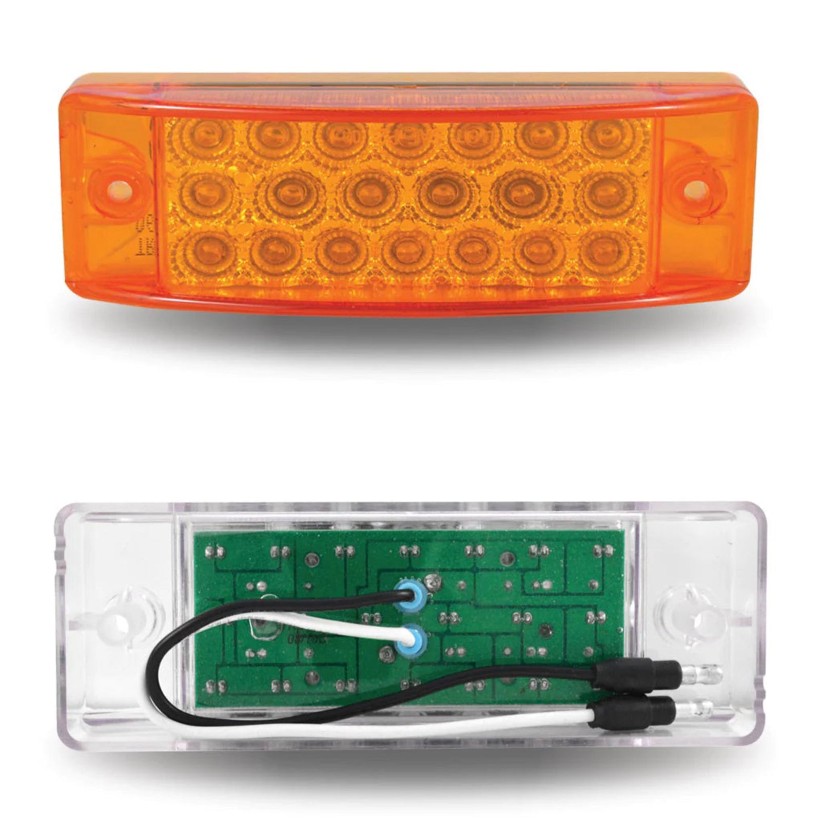 2 Inch x 6 Inch Rectangle Marker Clearance LED Light Amber 20 Diodes | Trux Accessories