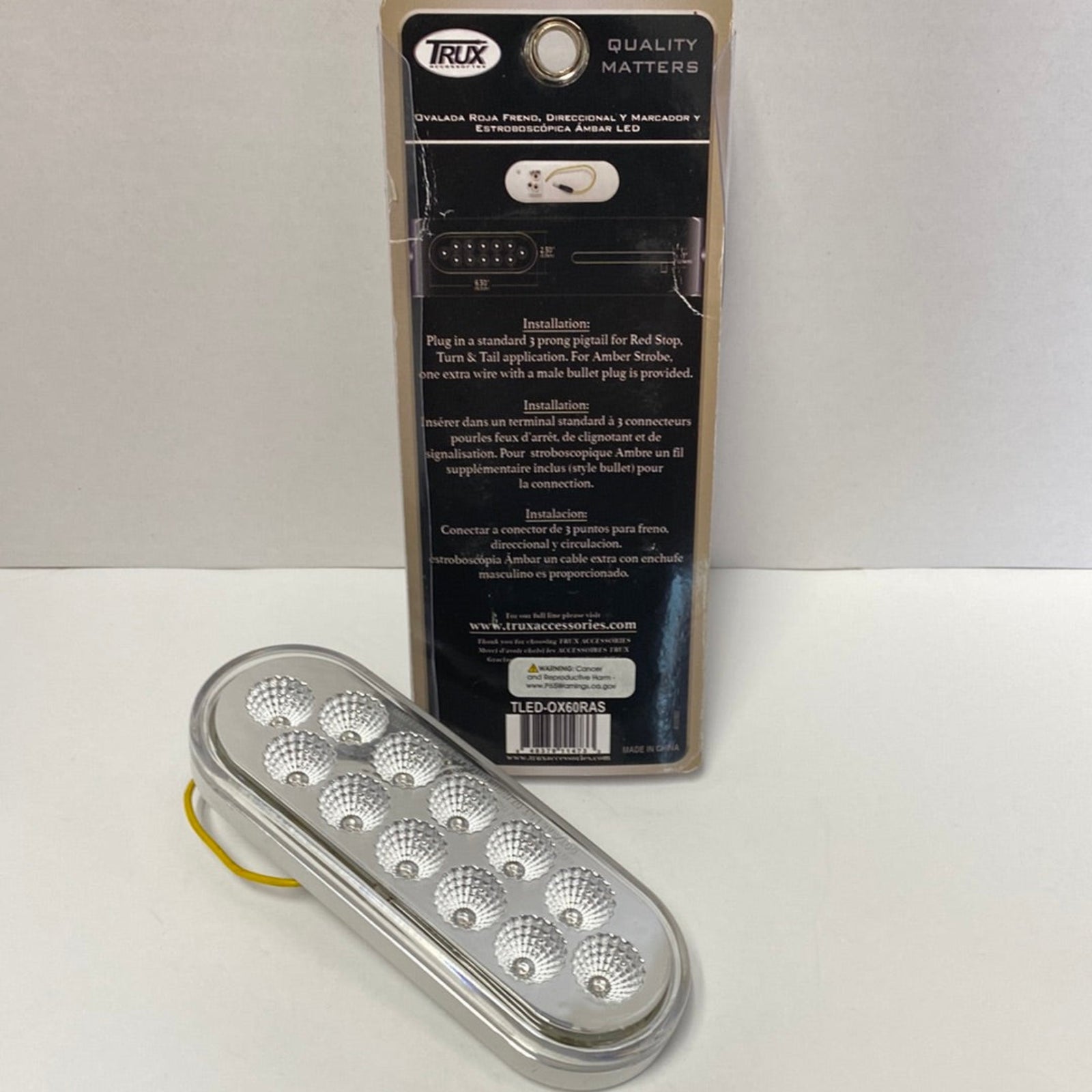 6 Inch Red Stop Turn Tail to Amber Strobe Oval LED Light 12 Diodes | Trux Accessories
