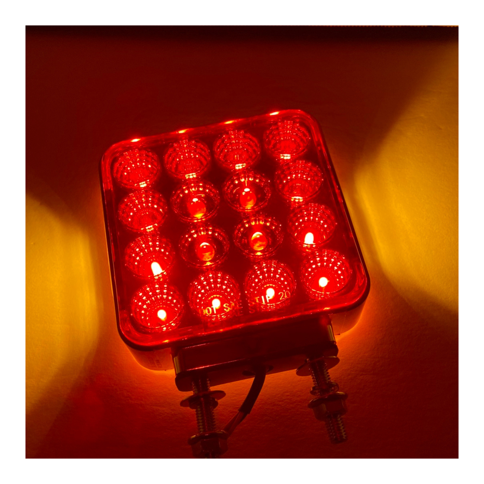 Double Post Amber Red Double Face Square Turn and Marker Light | Trux Accessories