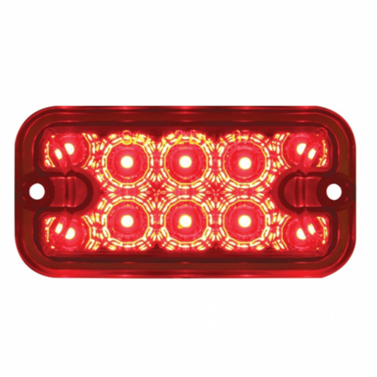 10 LED Dual Function Rectangular Light | Reflector Red / Red Lens | United Pacific