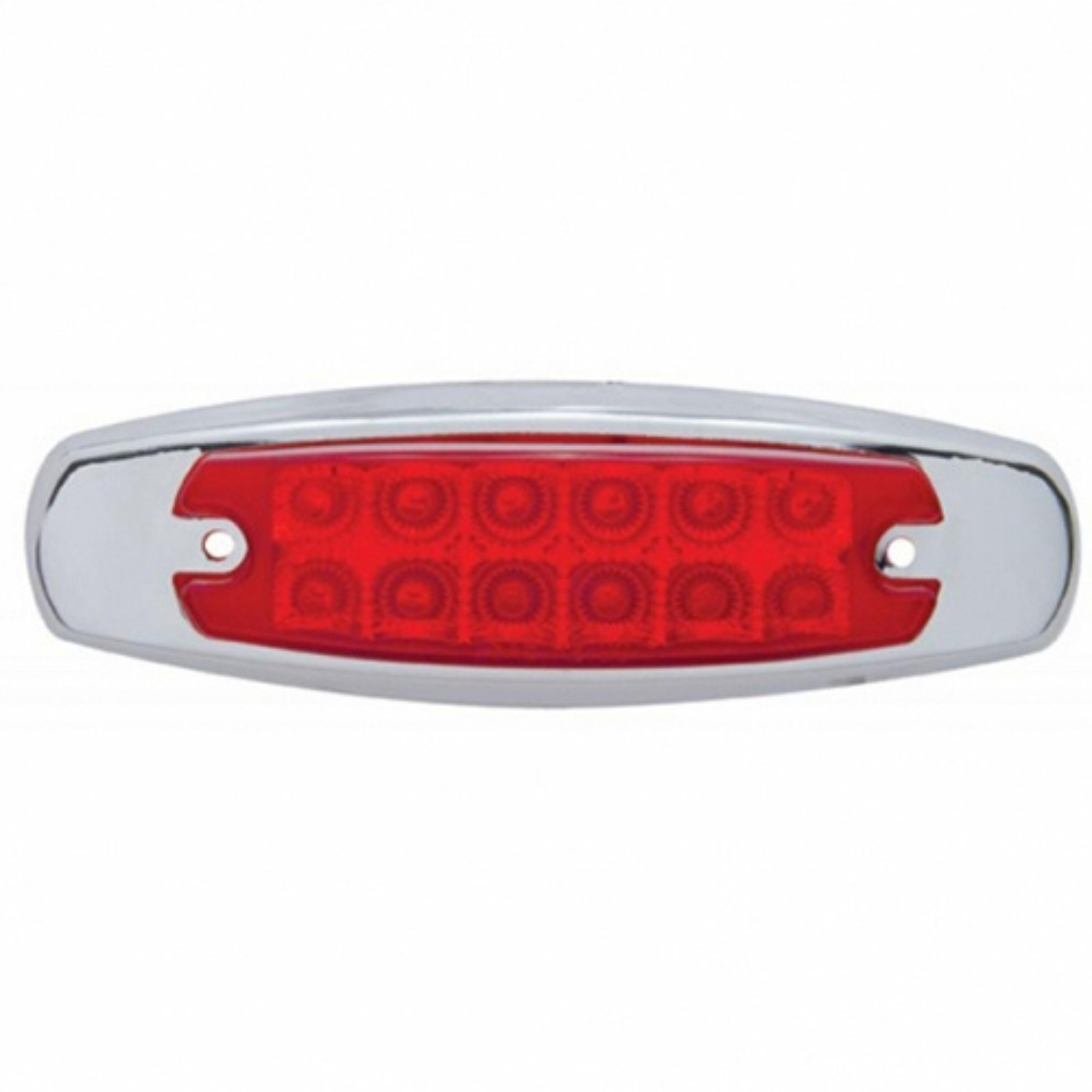 12 LED Reflector Rectangular Light with Bezel | Red LED Red Lens | United Pacific