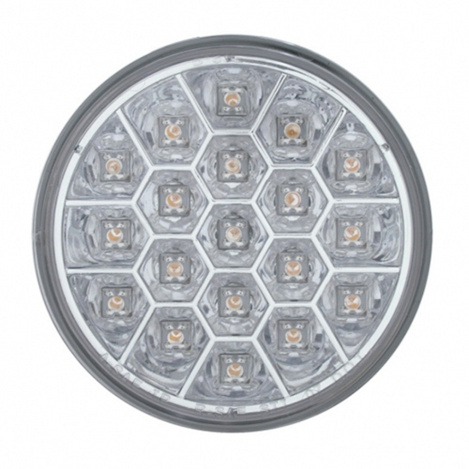 19 LED 4″ Round Reflector Light | Amber LED | Clear Lens | United Pacific