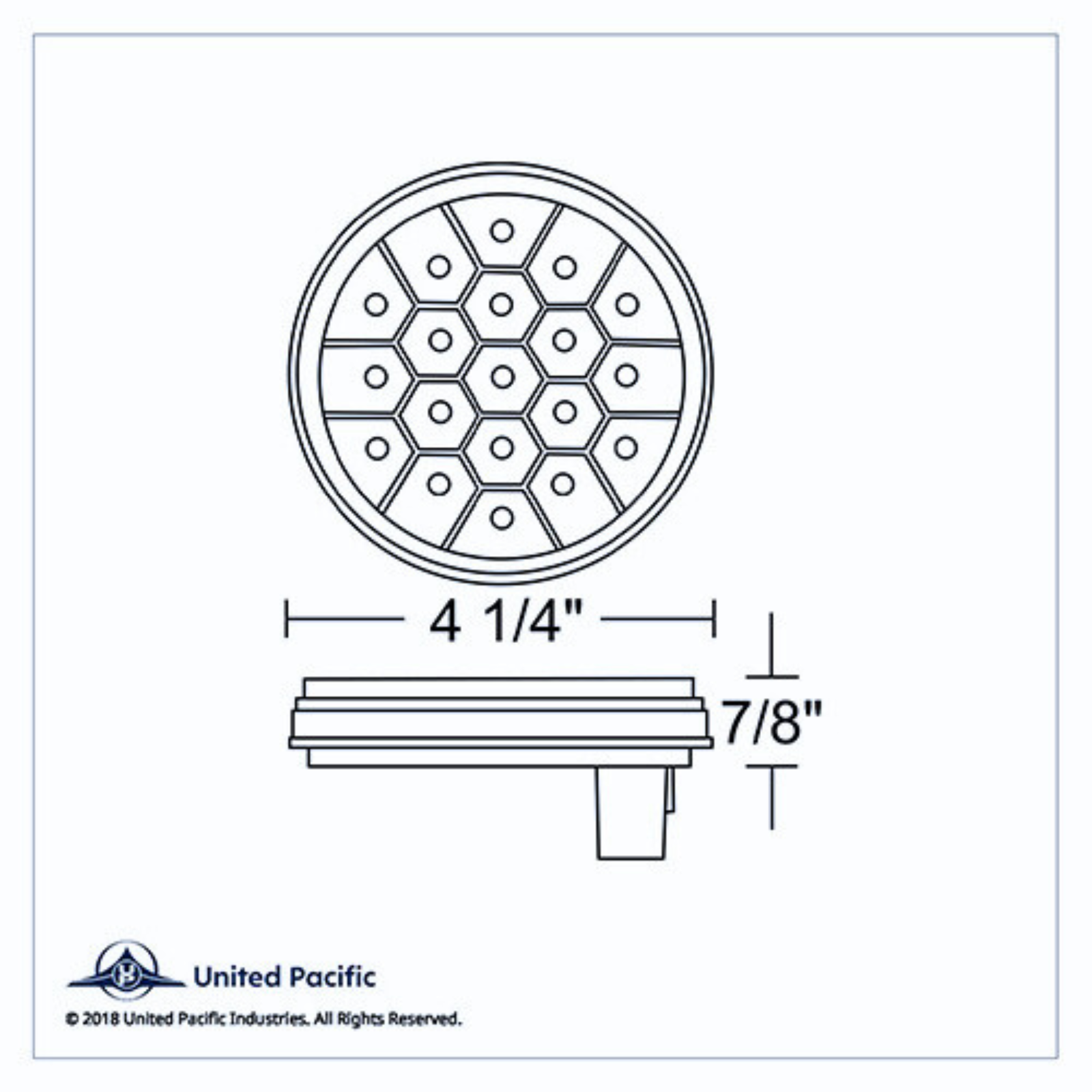 19 LED 4″ Round Reflector Light | Amber LED | Clear Lens | United Pacific