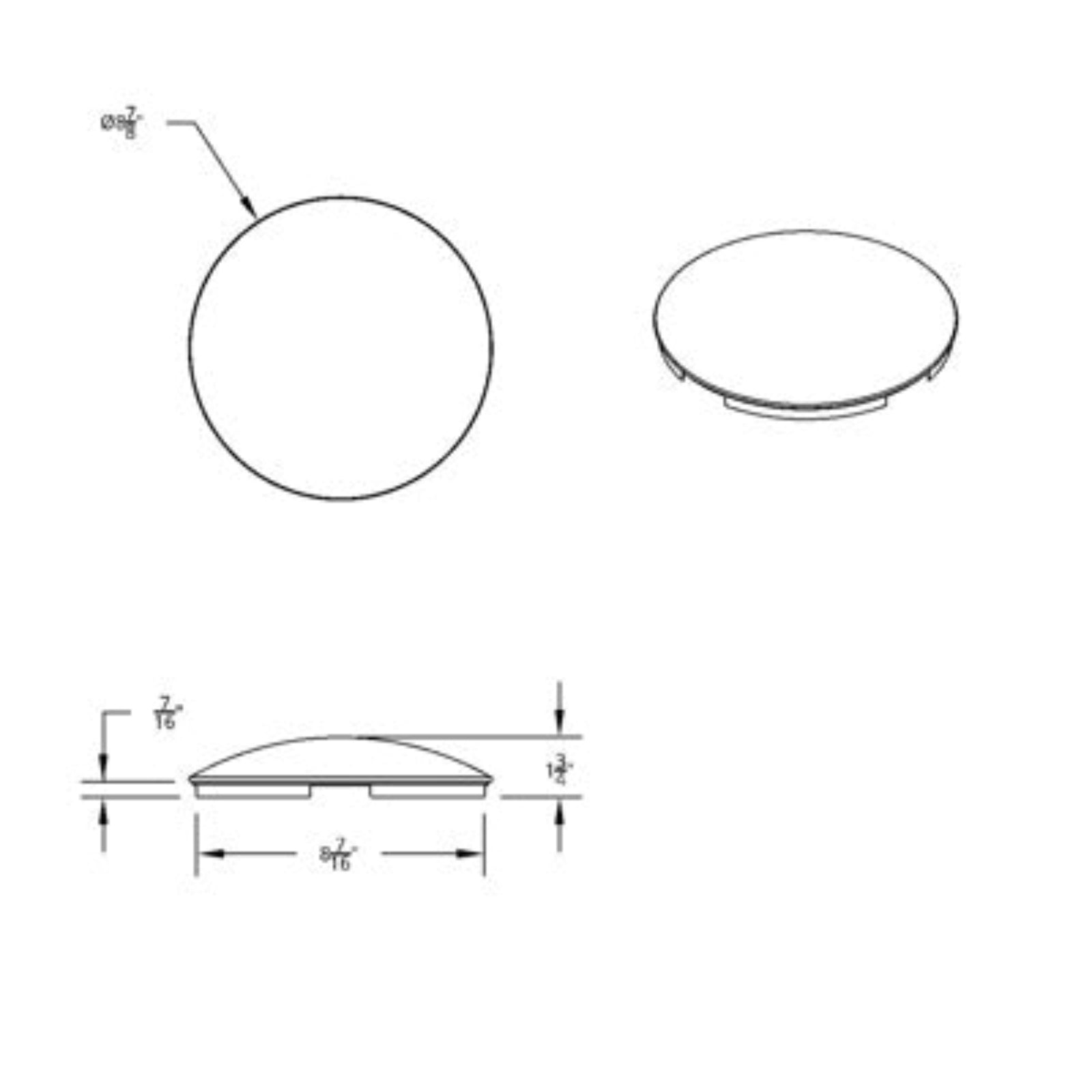4 Even Notched Chrome Dome Front Hub Cap | 7/16″ Lip | 8-23/32″ Hub Bore | United Pacific