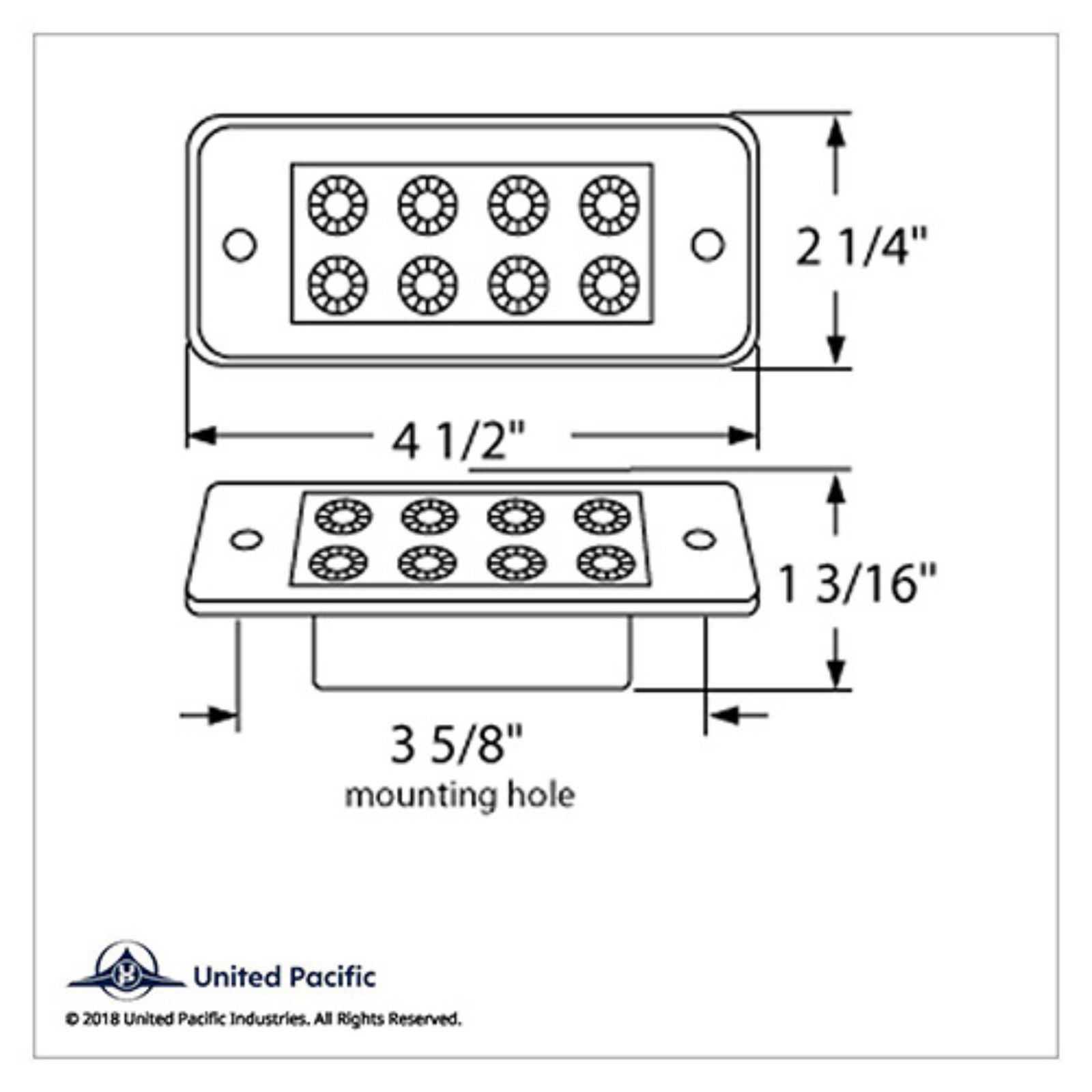 8 LED Reflector Cab Light for Freightliner Century and Columbia | Amber LED | Clear Lens | United Pacific