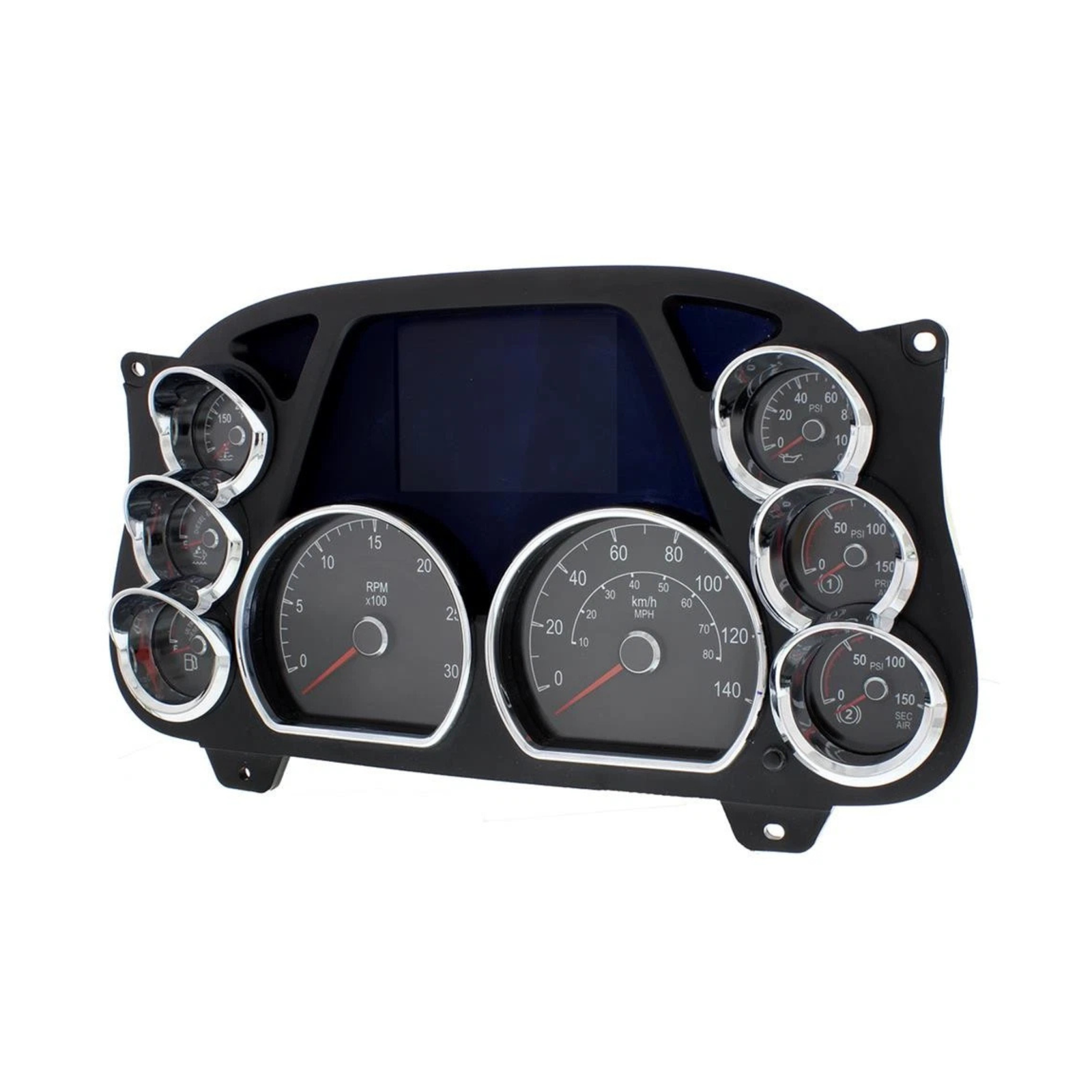Center Dash 3 Gauge Cluster Bezel with Visor for Peterbilt | United Pacific
