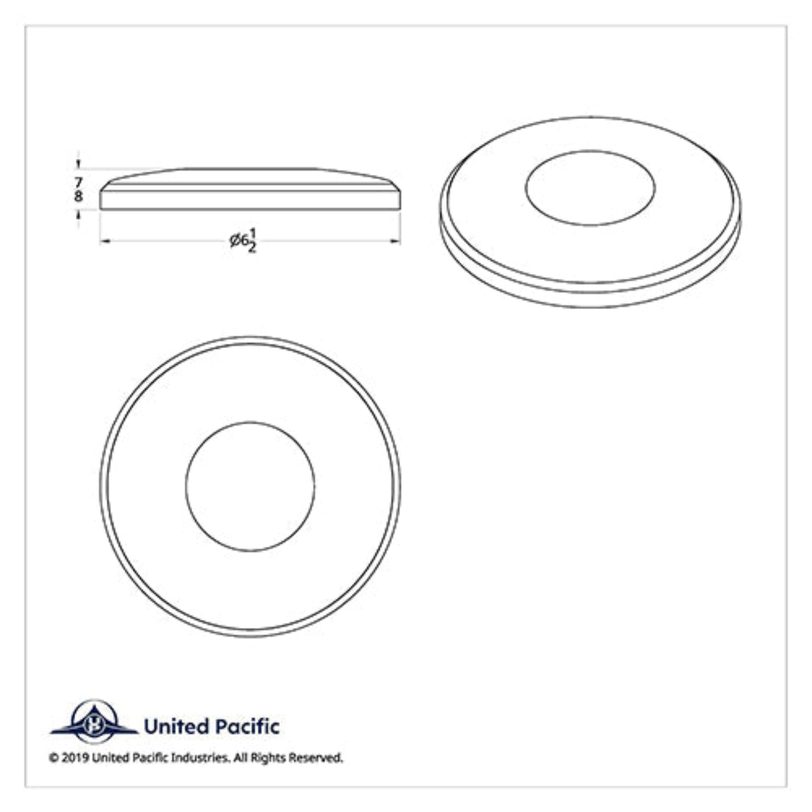 Chrome 6-1/2 Inch Round Speaker Cover for Peterbilt | United Pacific
