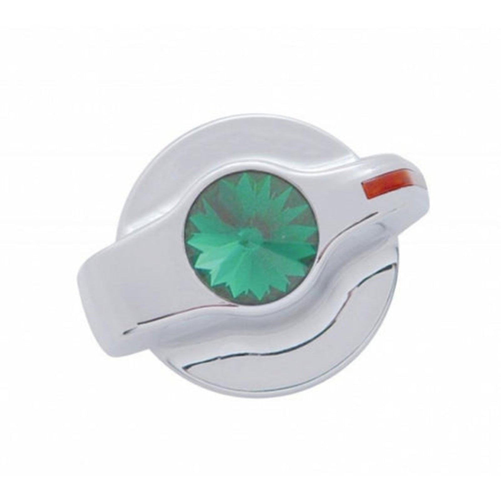 Chrome A/C Control Knob with Green Crystal for Peterbilt | United Pacific