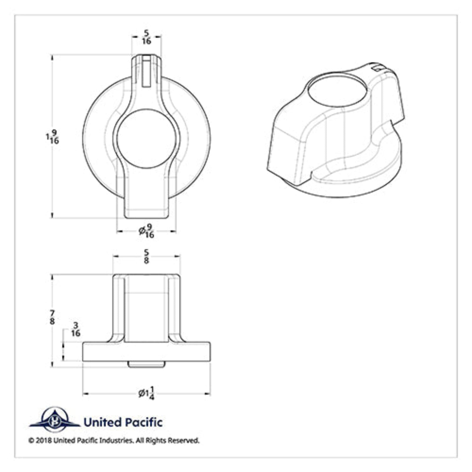 Chrome A/C Control Knob with Crystal for Peterbilt | United Pacific