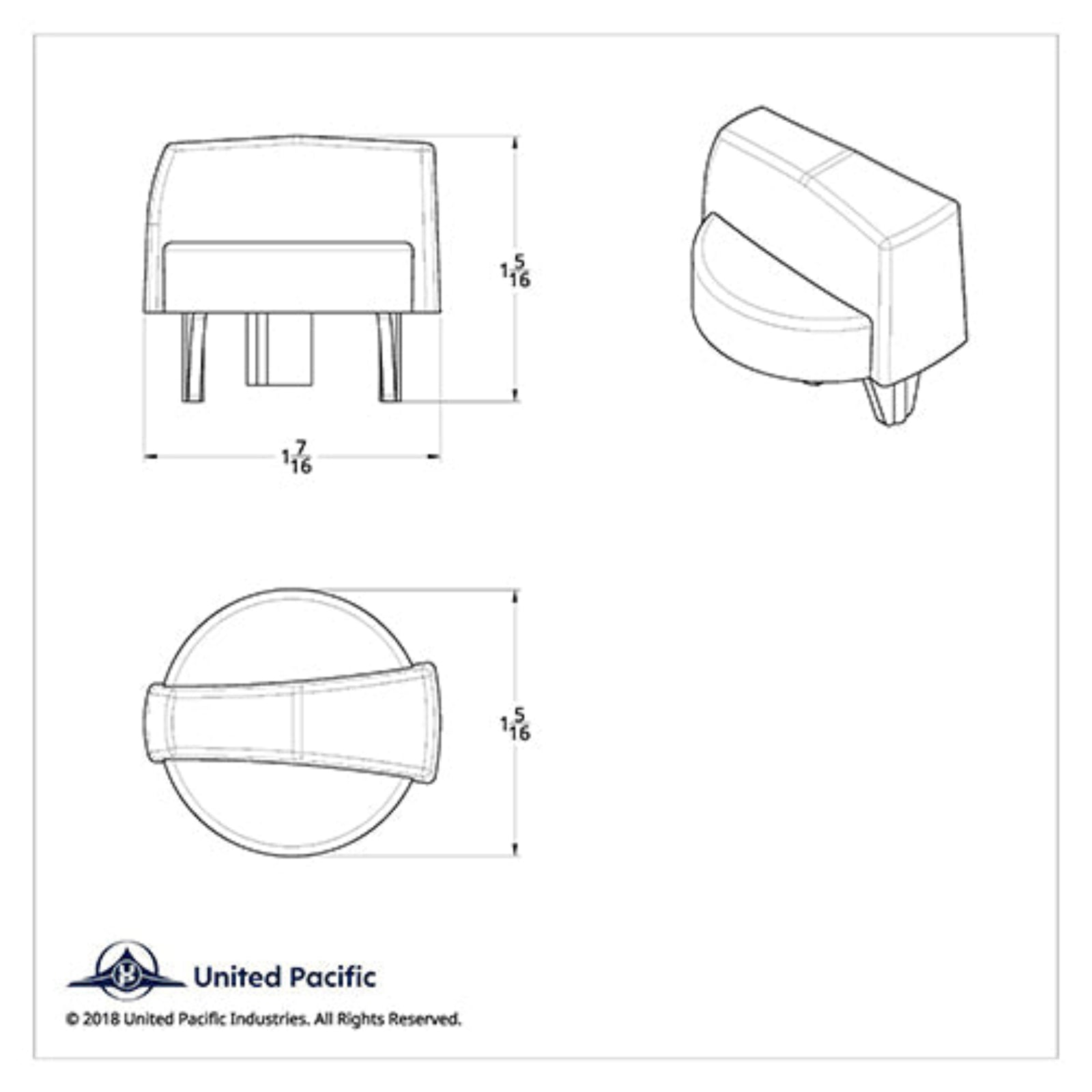Chrome A/C & Heater Control Knob for Peterbilt | United Pacific