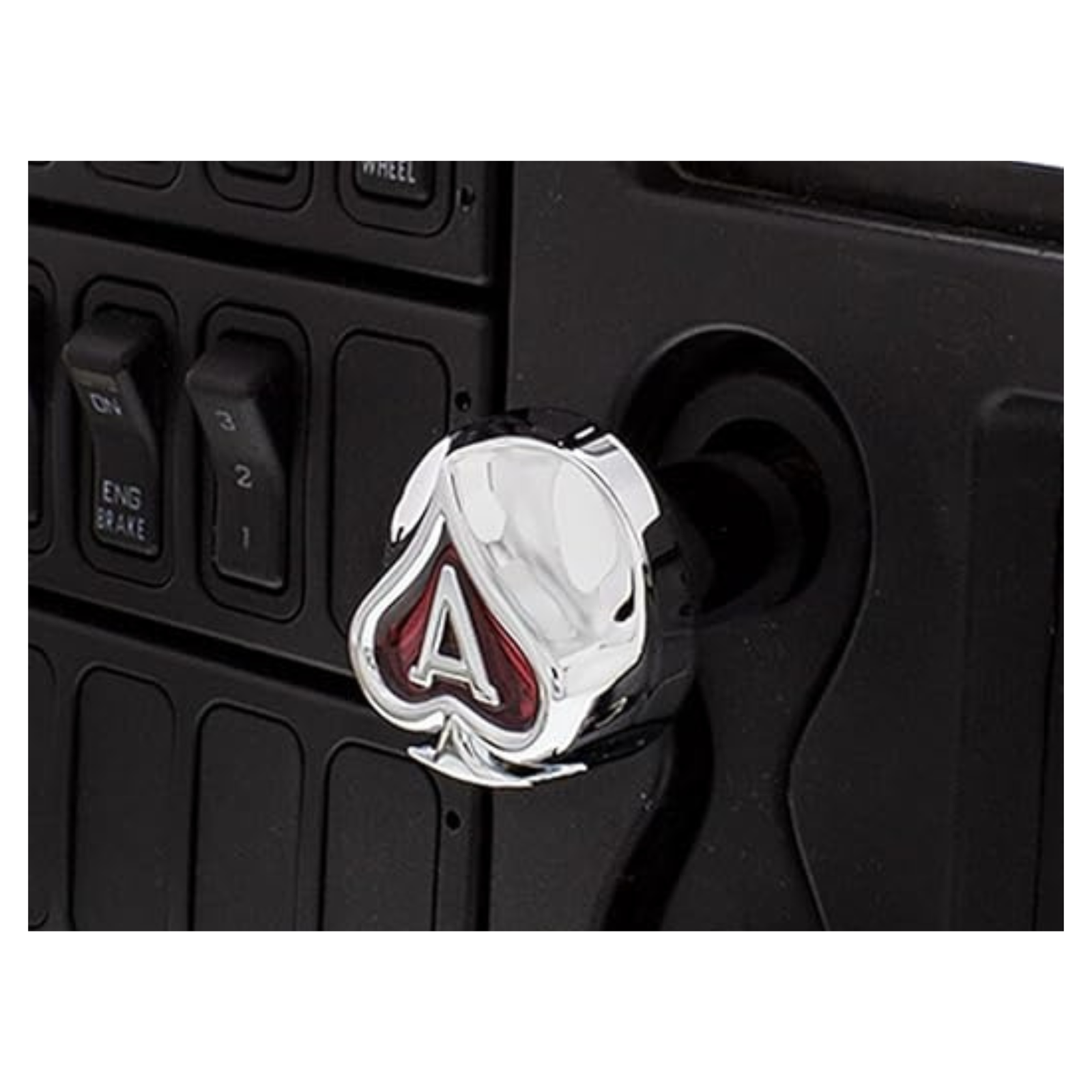 Chrome Ace of Spades Air Valve Knob Red Inlay | United Pacific