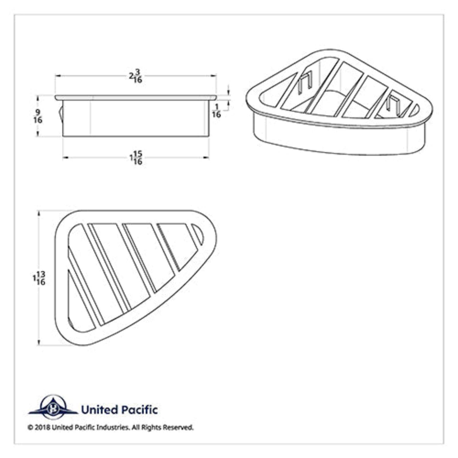Chrome Driver A/C Vent for Peterbilt 2001 to 2005 | United Pacific
