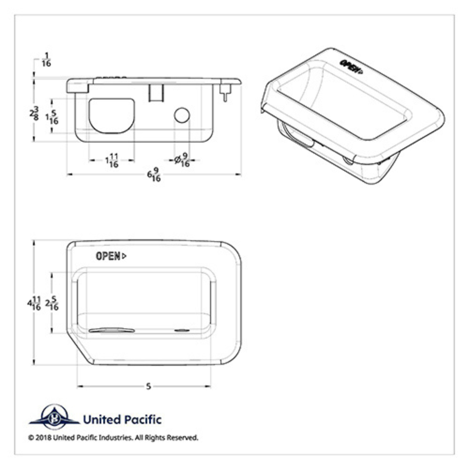 Chrome Interior Sleeper Door Handle Trim | Fits Peterbilt & Kenworth | United Pacific