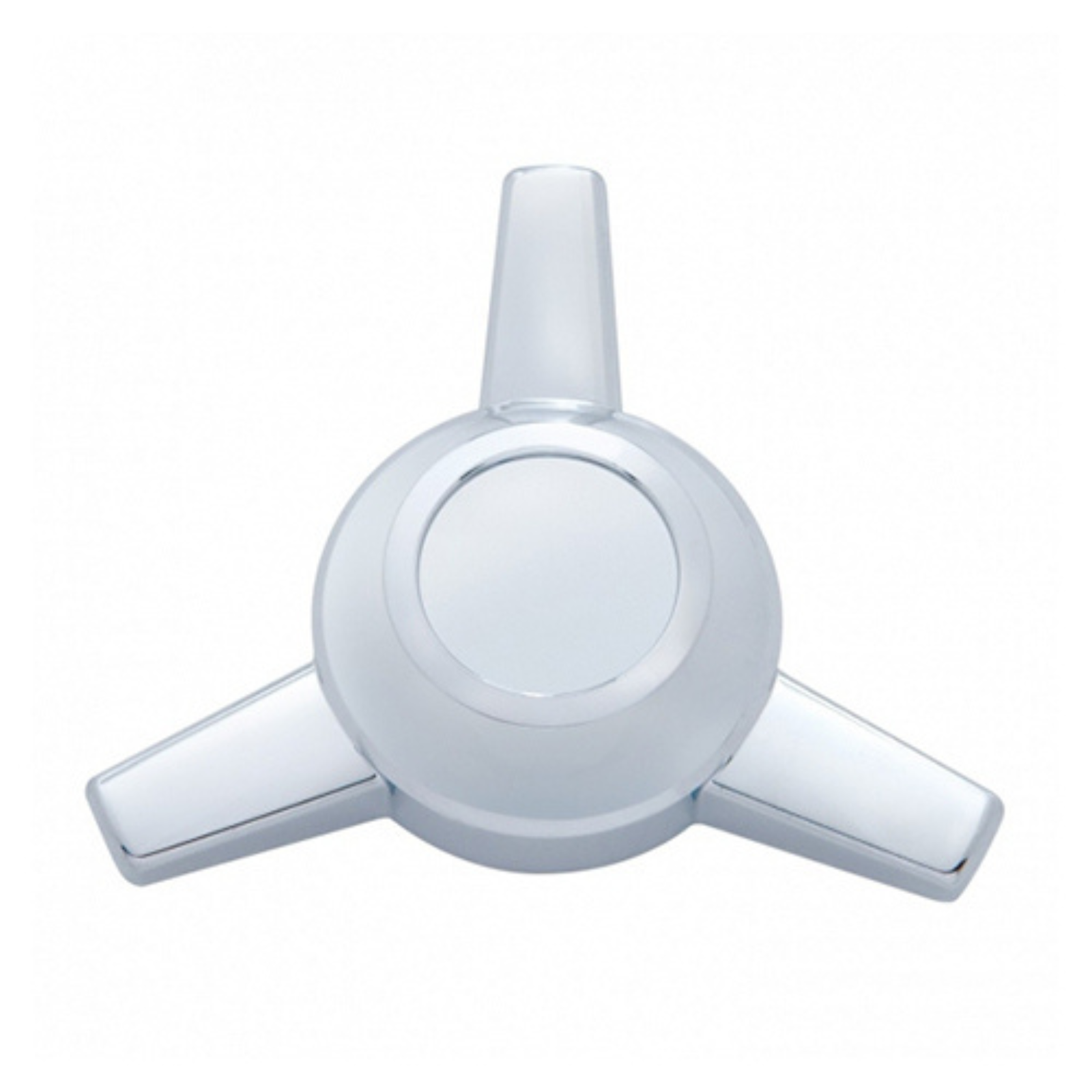 Chrome Plastic 3 Bar Straight Hubcap Spinner Only | Triple Chrome Finish | United Pacific