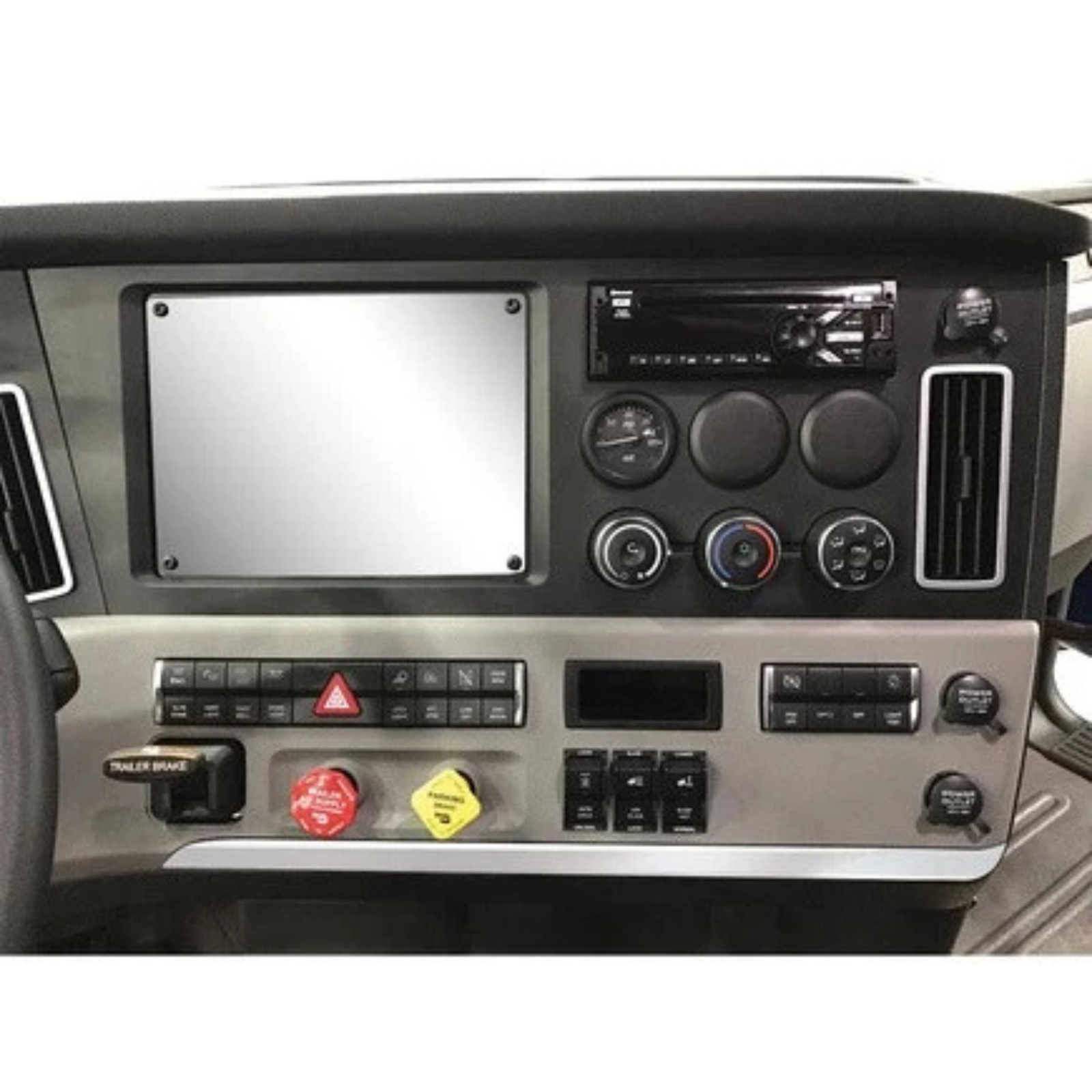 Chrome Plastic Center Dash Lower Panel Edge Trim | 2018–2023 Freightliner Cascadia | Triple Chrome Finish | United Pacific