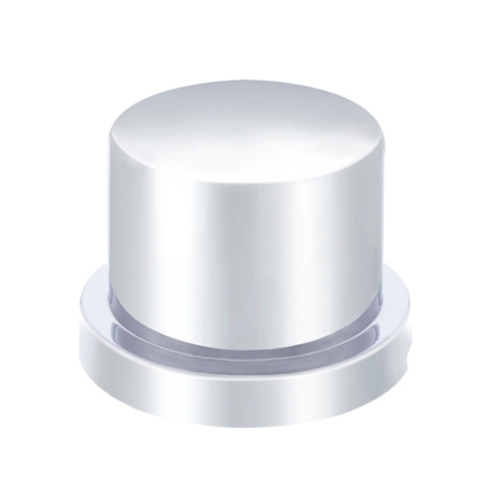 9/16" x 11/16" Chrome Plastic Flat Top Nut Cover | Push-On | United Pacific