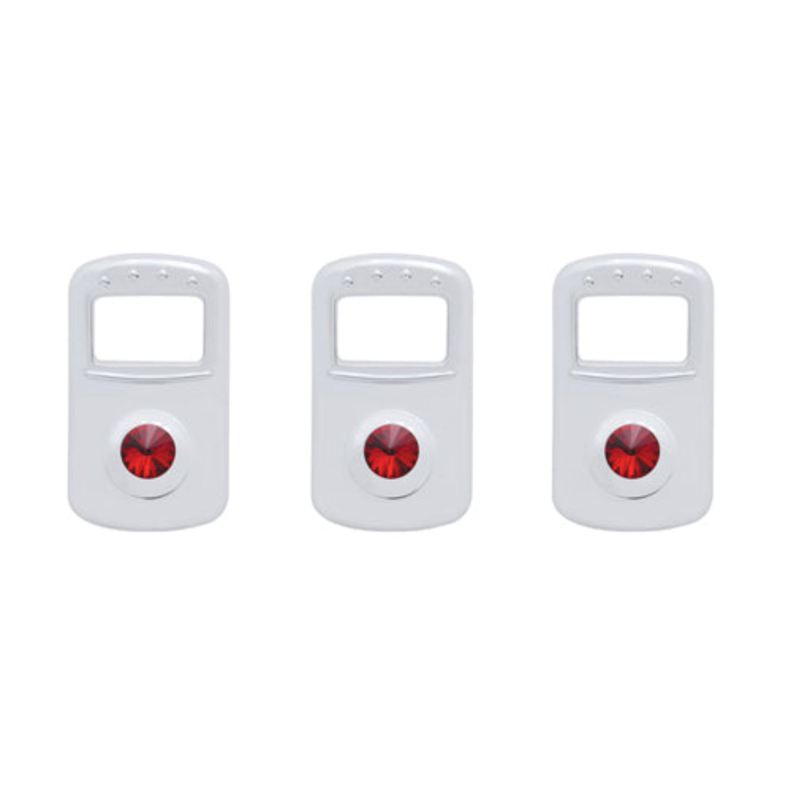 Chrome Rocker Switch Cover Red Jewel for Kenworth and Peterbilt | United Pacific