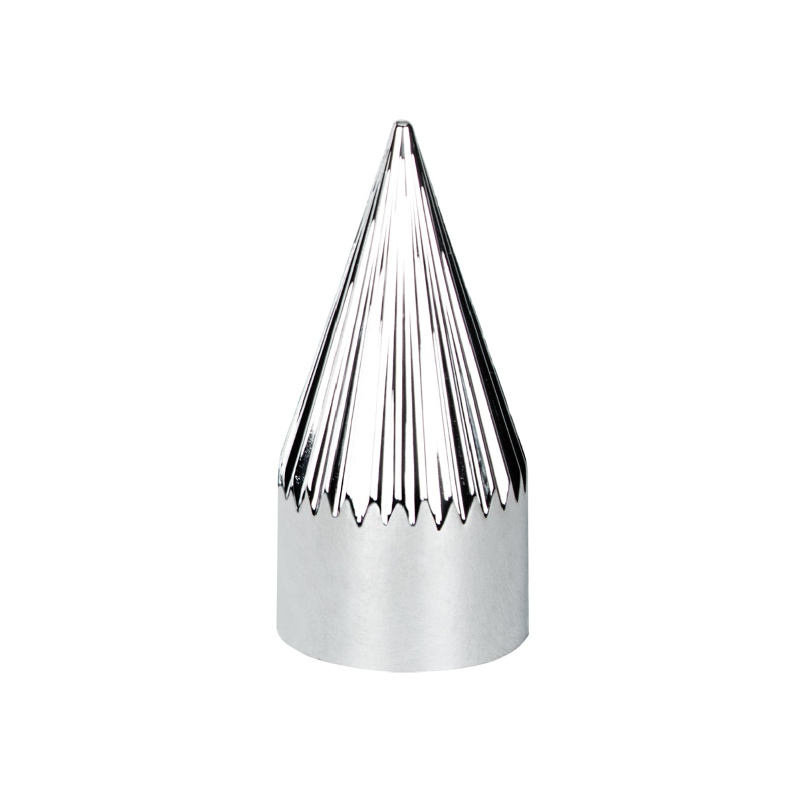 4-3/8 Inch Chrome Slot Spike Thread-On Lug Nut Cover | 33 mm Base | United Pacific
