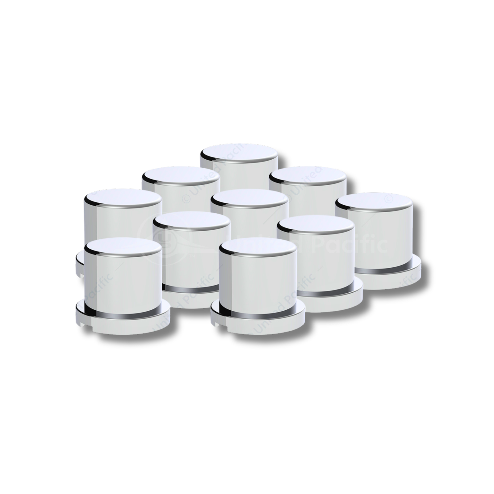 Flat Top Nut Covers Chrome 15/16 10 Pack | United Pacific