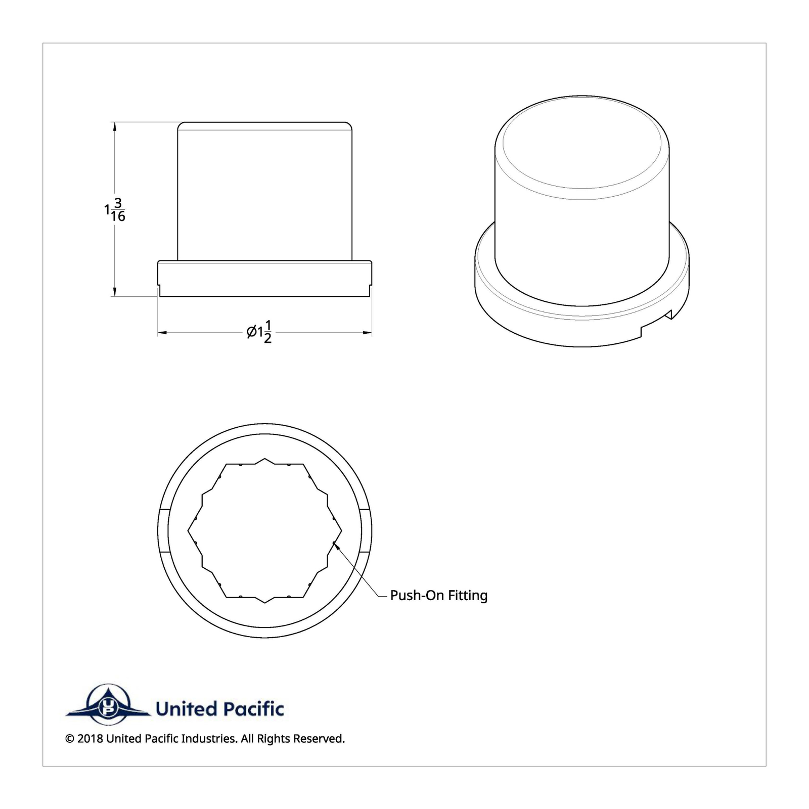 Flat Top Nut Covers Chrome 15/16 10 Pack | United Pacific
