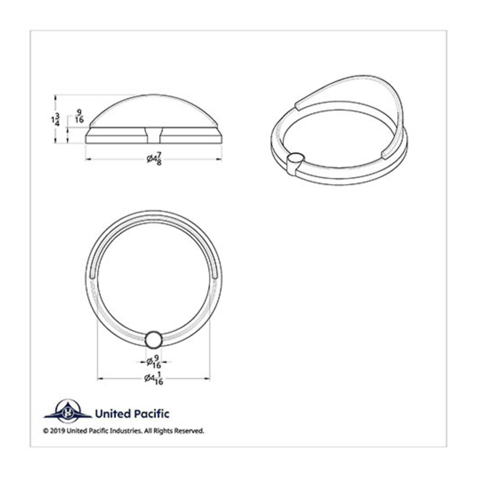 Freightliner Speed/Tachometer Gauge Cover with Visor | Indented Chrome | United Pacific