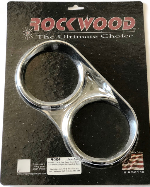Rockwood - Chrome Large Dual Gauge Cover Bezel