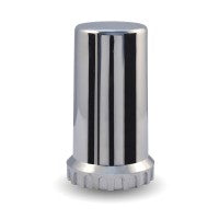 4 Inch Chrome Abs Plastic Thread-on Long Lug Nut Cover With Flange (33 Mm Base)