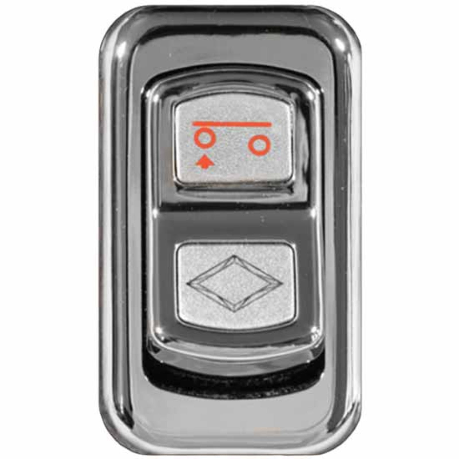 Chrome Actuator Button for Electric Rocker Switches | Lift Axle Symbol | Rockwood