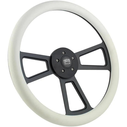 14 Inch Muscle Style Steering Wheel White